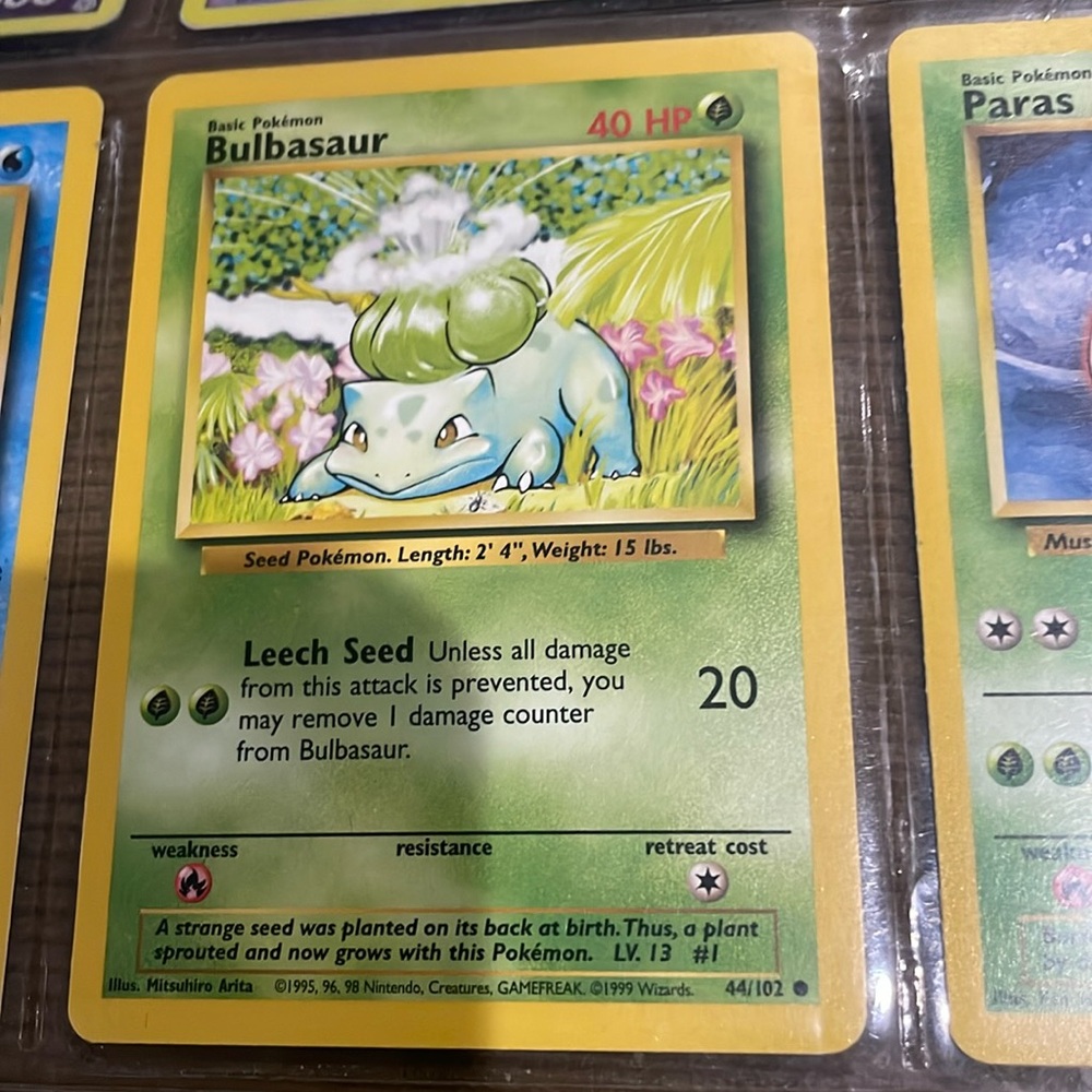 Pokémon BULBASAUR LV.13 #1 44/102 49HP
